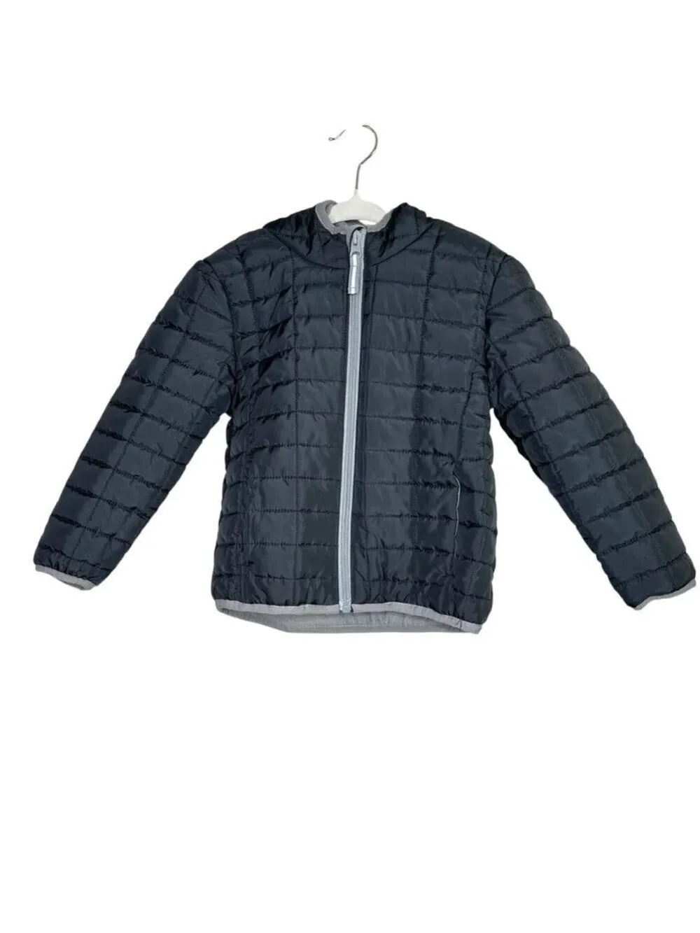 Cat & Jack Quilted Puffer Hooded Jacket Long Sleeve Full Zip Kids Size 4T